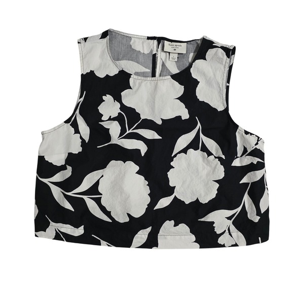 Kate Spade New York Tops - Kate Spade New York for Target Floral Sleeveless Crop Top Black White Large L
